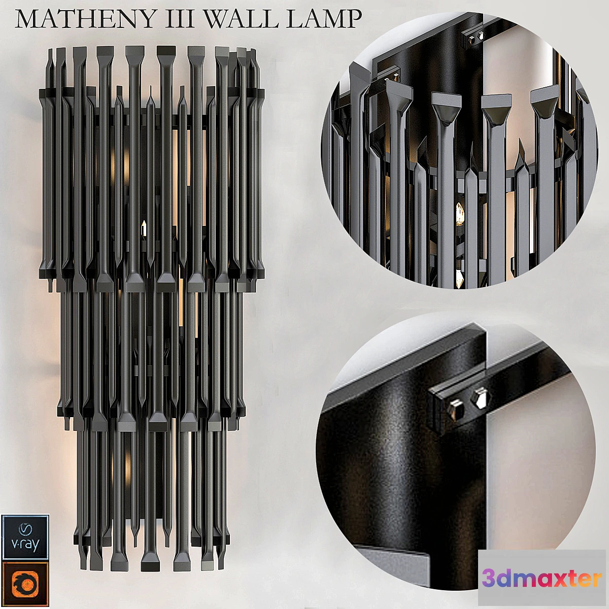 878237 - MATHENY III WALL LAMP by DELIGHTFULL Black - No.8