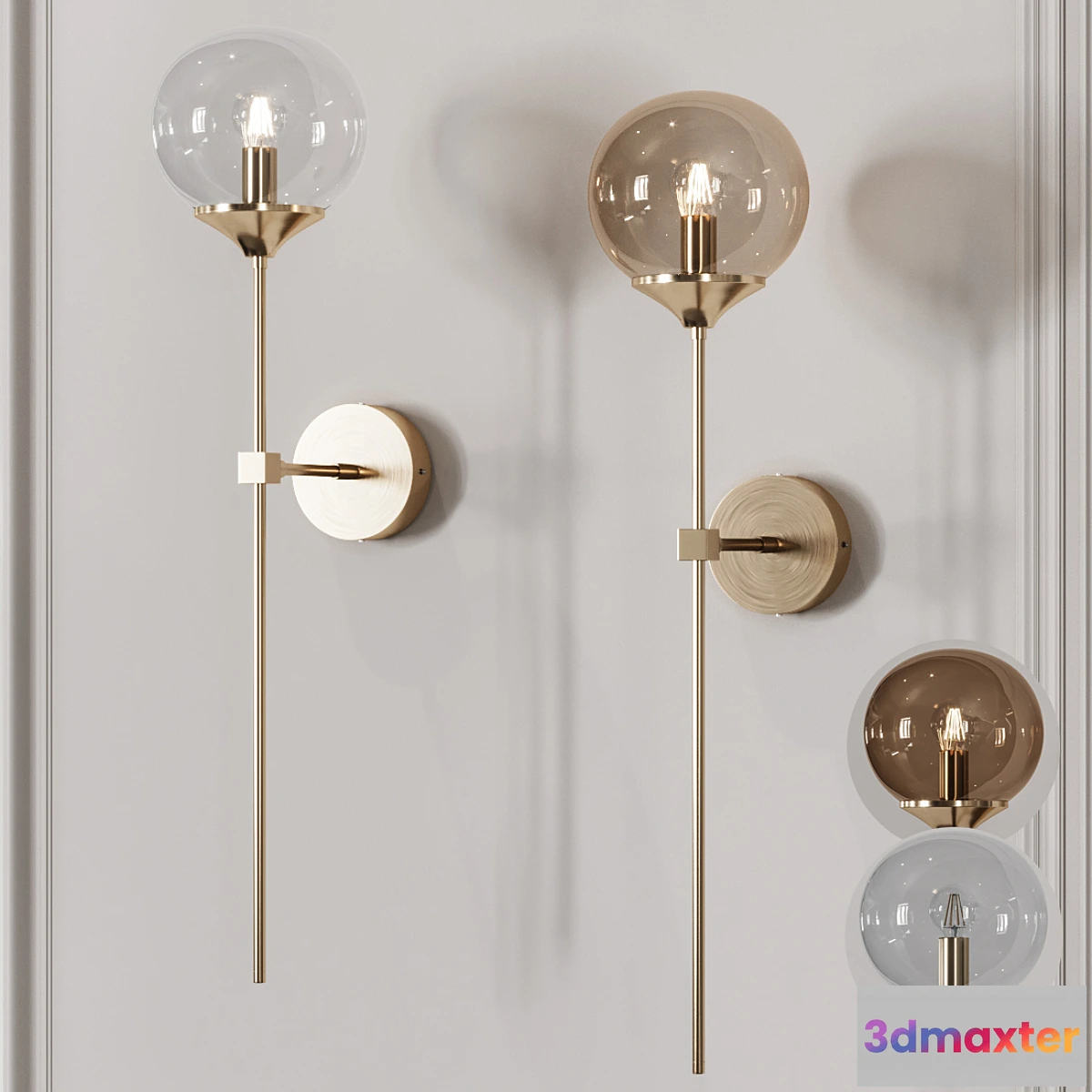 884618 - Retro Long Pole Brass Contemporary Wall Sconce - No.4