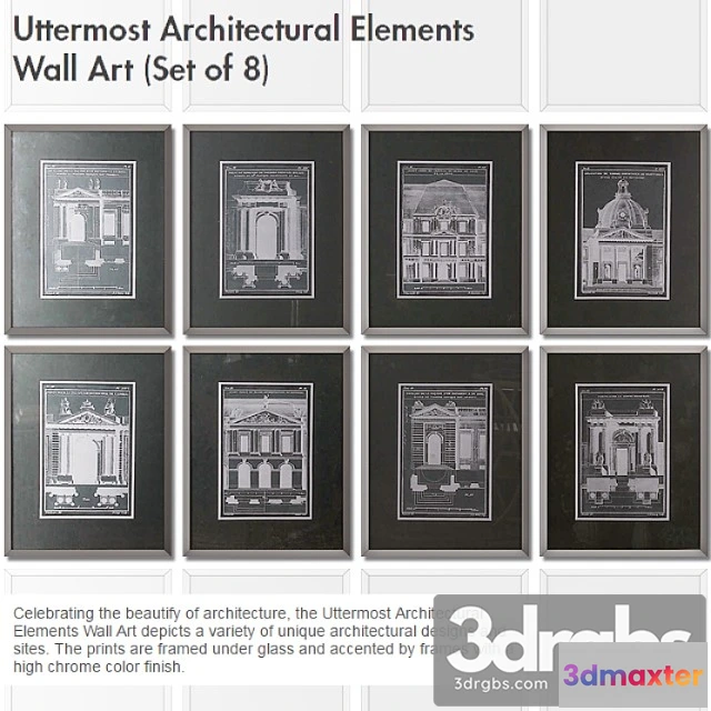 995408 - Baguette Uttermost Architectural Elements Wall Art Set Of 8