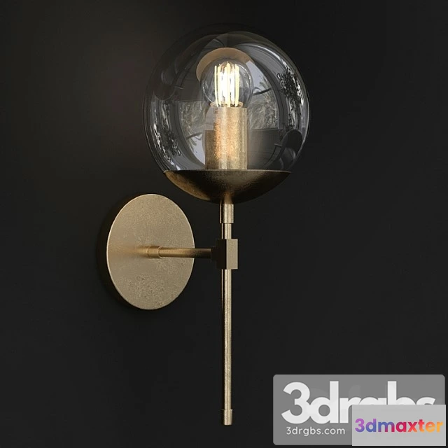 995552 - Brass Globe Sconce Bathroom Wall Lamp