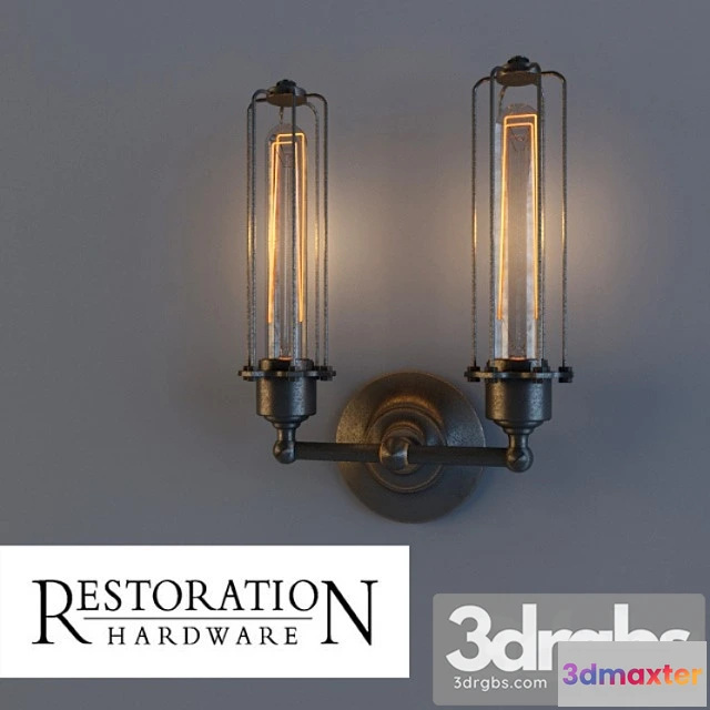 995838 - edison caged double sconce gunmetal