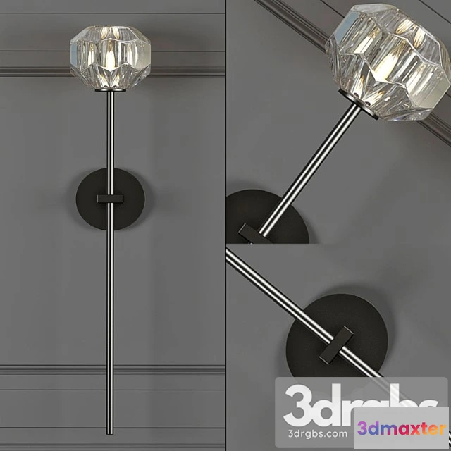 997188 - Rh boule de cristal long sconce