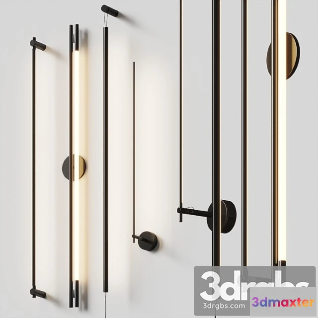 997596 - Thin Black Wall Lamps Set