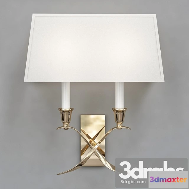 997730 - Visual comfort cross bouillotte small polished-nickel sconce