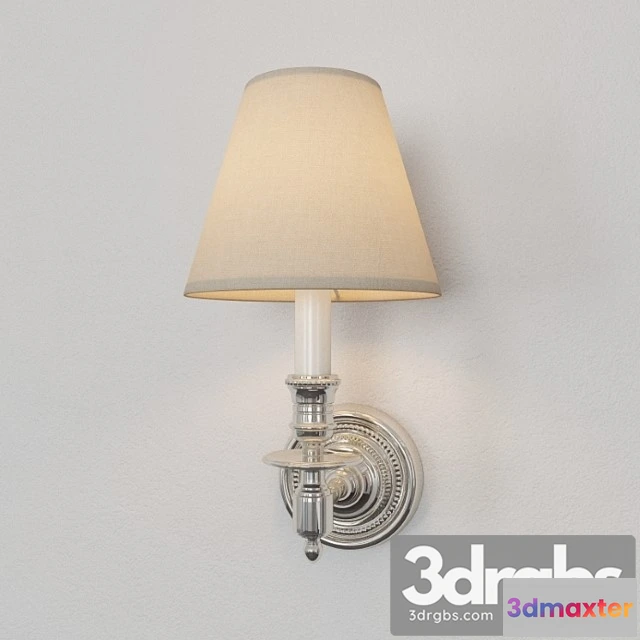 997740 - Visual Comfort Studio Single French Sconce In Polished Nickel With Tissue Shade S2110pn T