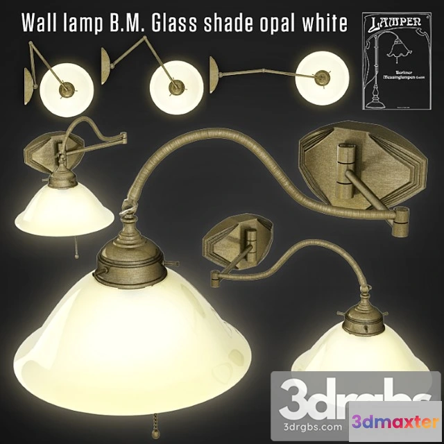 997762 - Wall Lamp B M Glass Shade Opal White