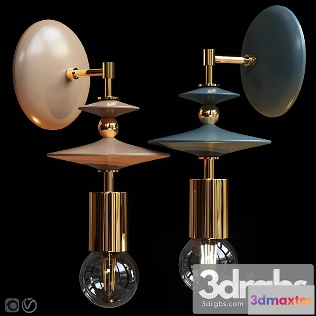 997766 - Wall lamp beaded saucers sconce gray terracotta