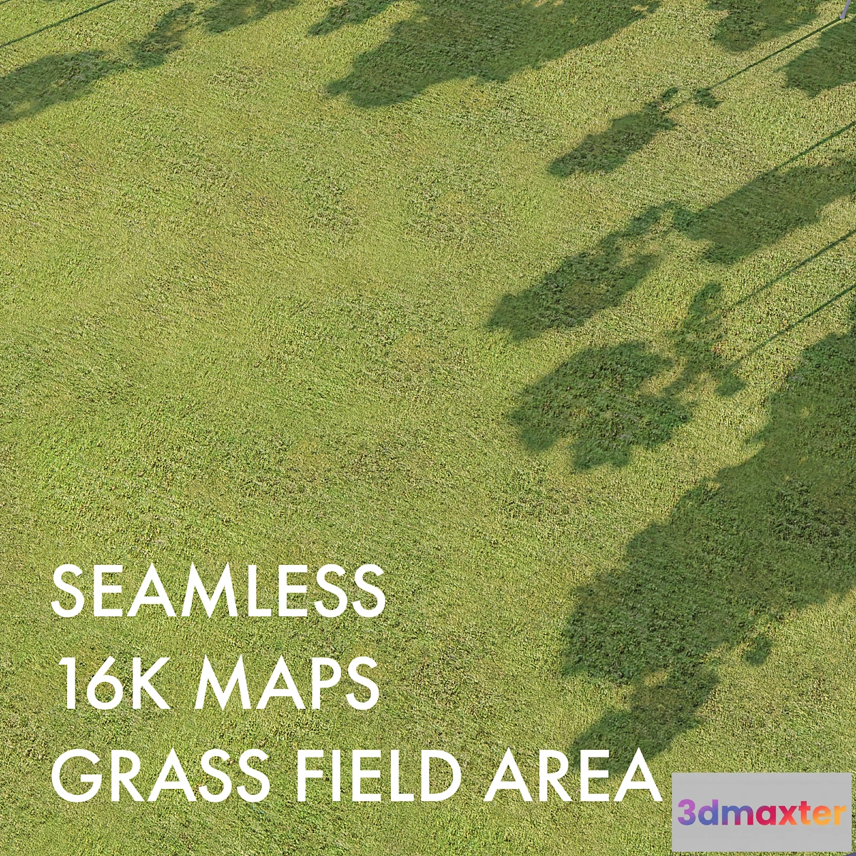 1404804 - Low field grass terrain material  Seamless  PBR 3D Max