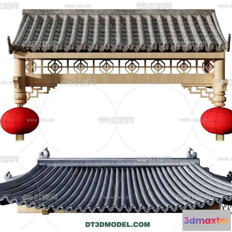 1387760 - Tile Roof 3D Models - Chinese Style - 002 3D Max