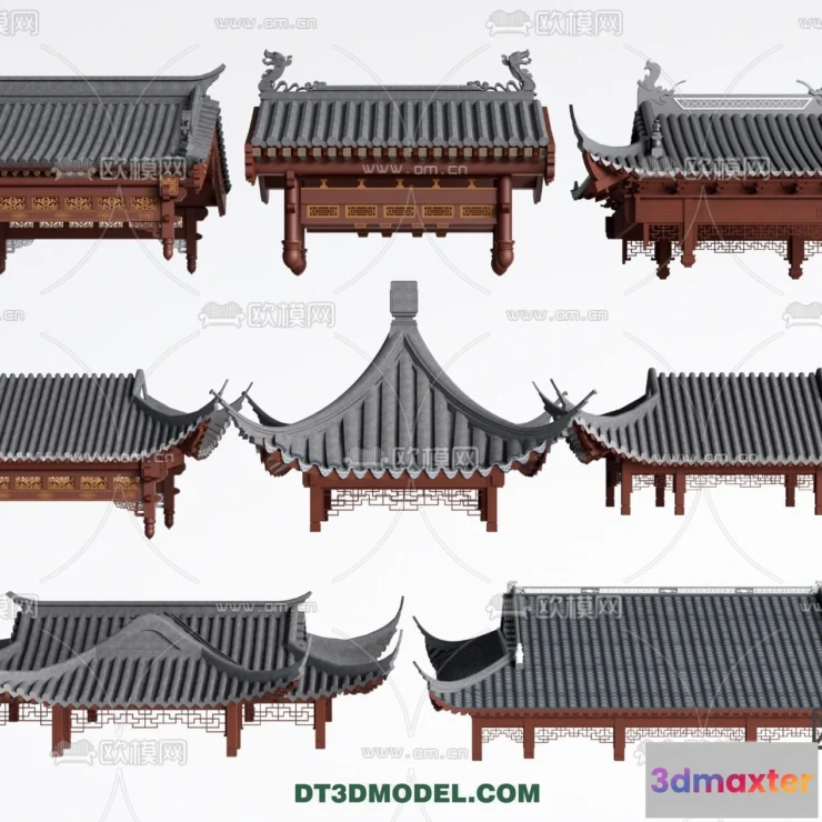 1388230 - Tile Roof 3D Models - Chinese Style - 009 3D Max