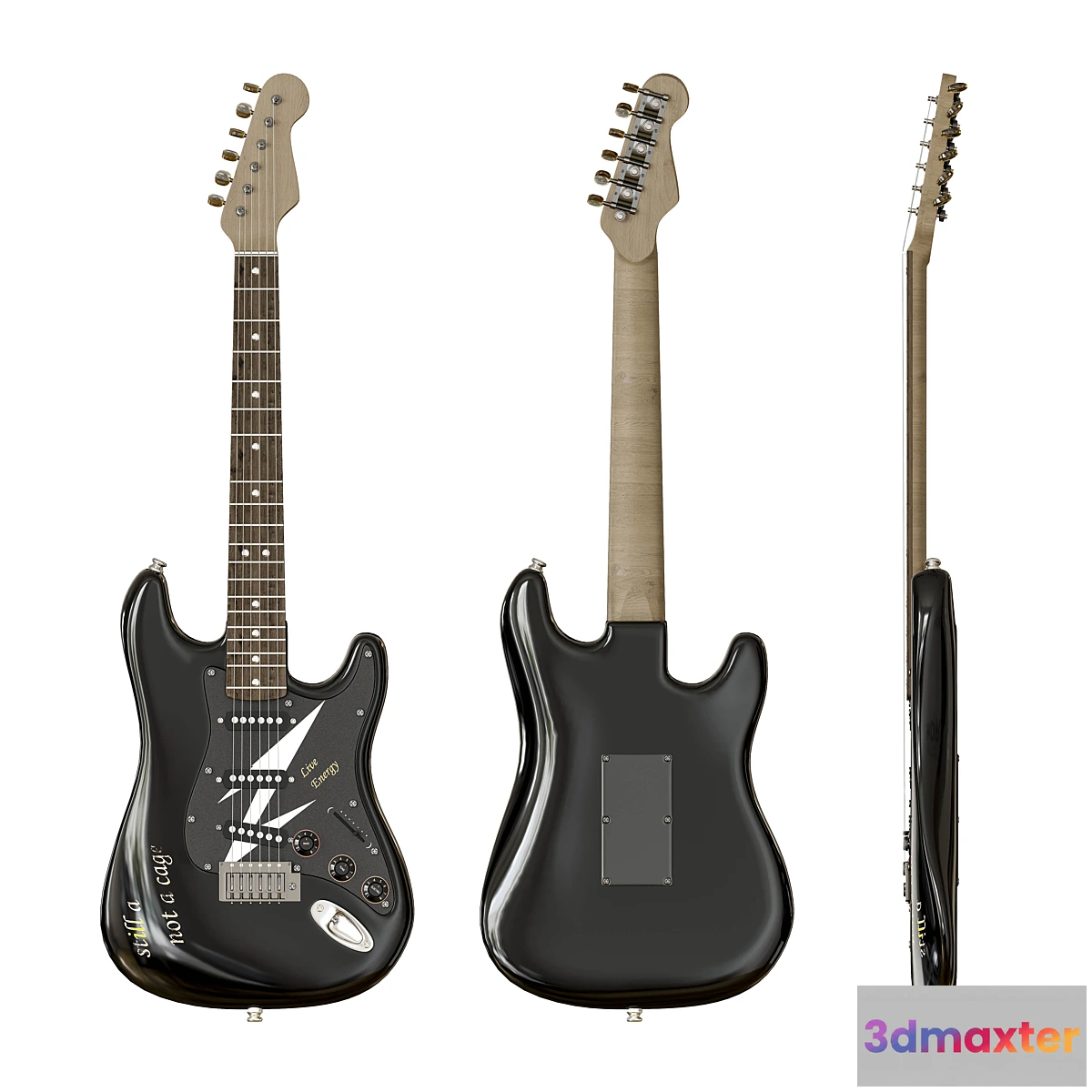 1344171 - Fender Deluxe Strat RW BLK 3D Max