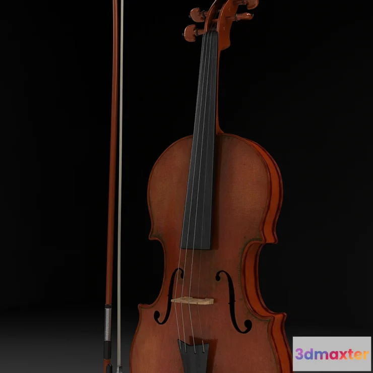 1393996 - Violin and bow 3D Max