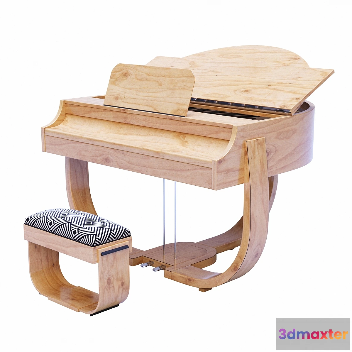 653737 - Art Deco Half-moon Grand Piano