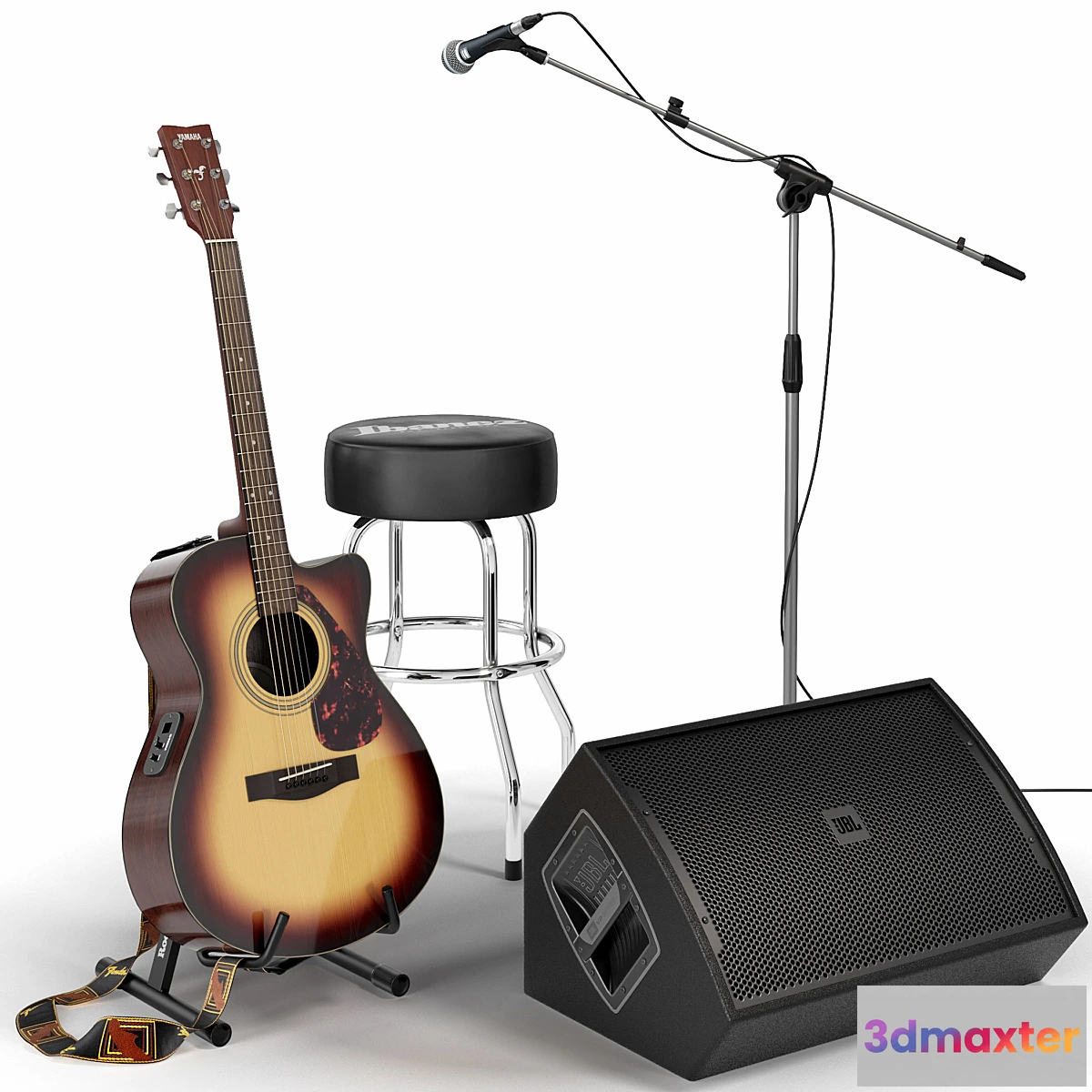 857355 - Guitar. Guitar set for stage. Musical instrument. Microphone - No.4