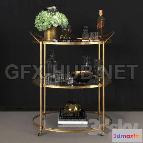 1072876 - Arteriors - Connaught Bar Trolley - 206433