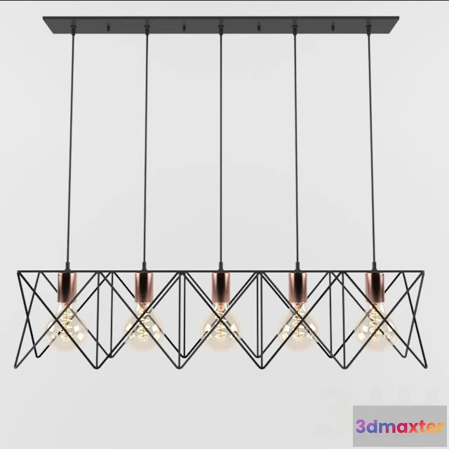 1086536 - Midi 5 Light Bar Pendant Black - 220093
