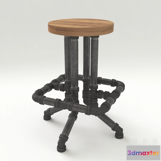 1094572 - Vintage Pipe Stool - 228129