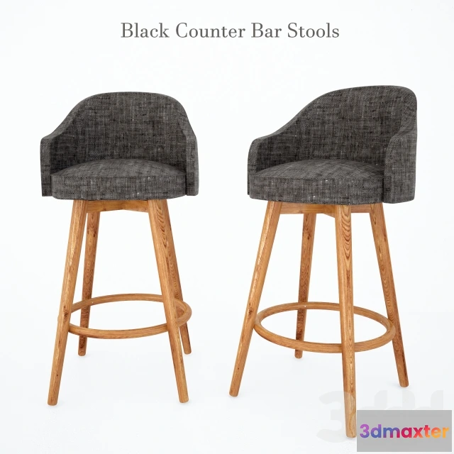 1095124 - White  Black Counter Stools - 228681
