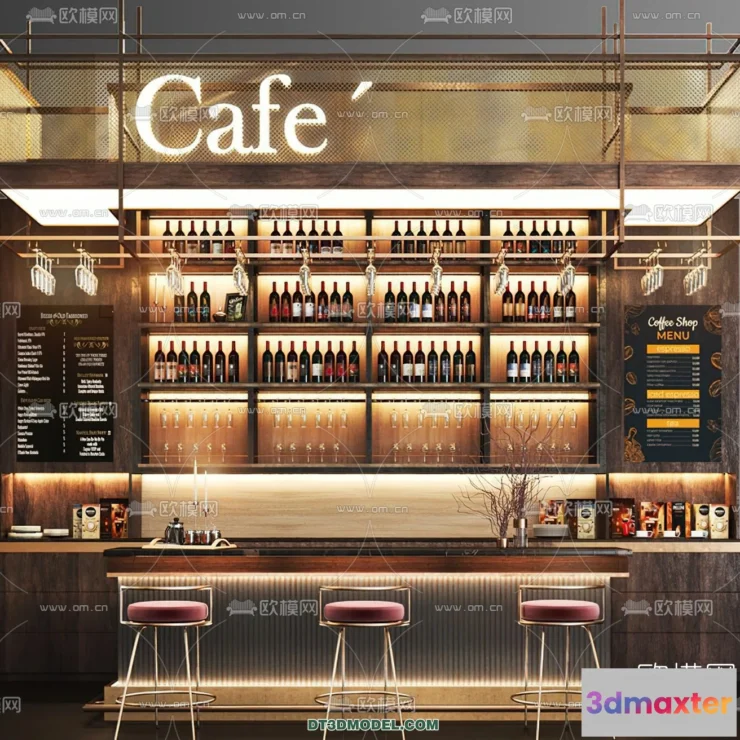 1359346 - Counter - Bar - Interior Design 3D Model - 001 3D Max