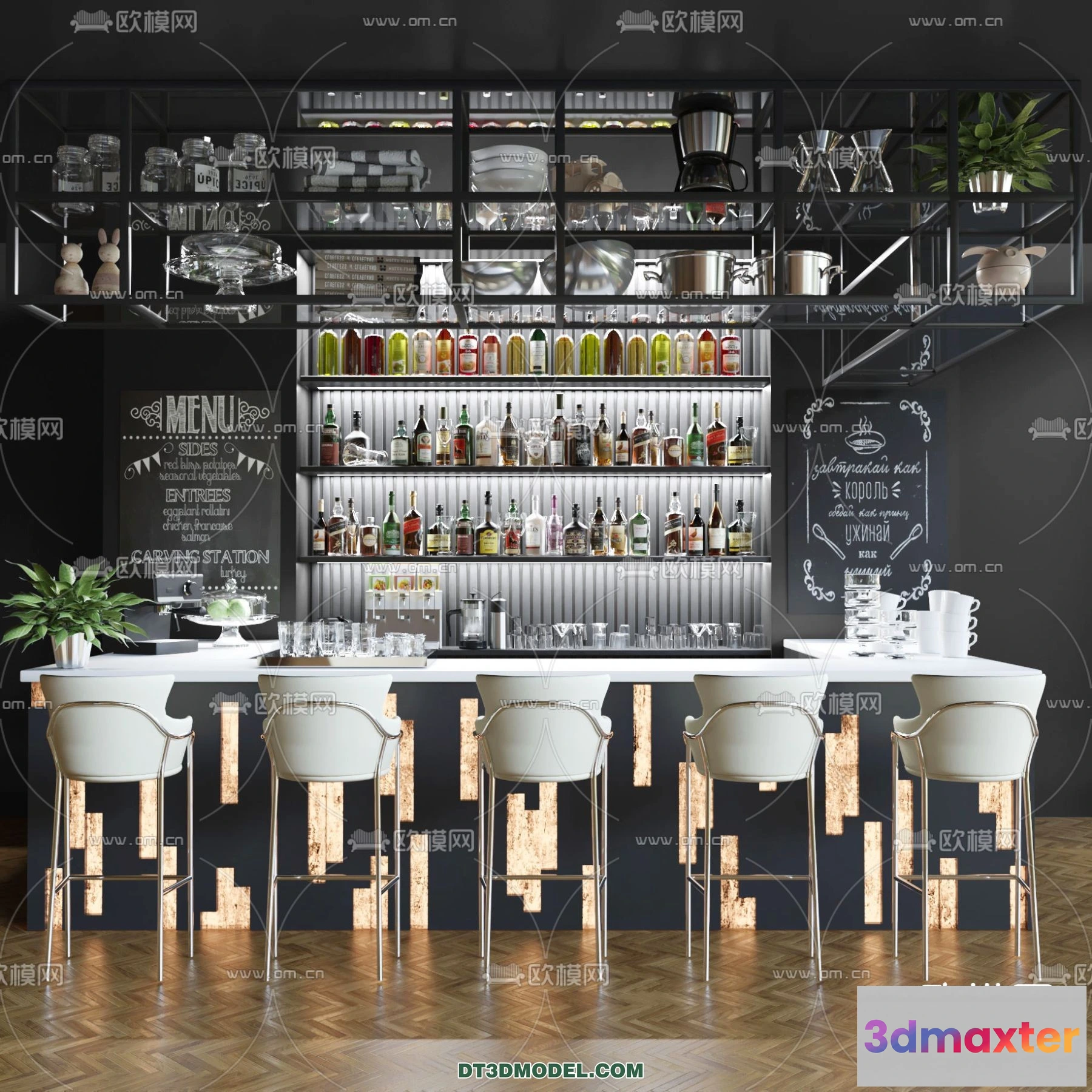 1360820 - Counter - Bar - Interior Design 3D Model - 023 3D Max
