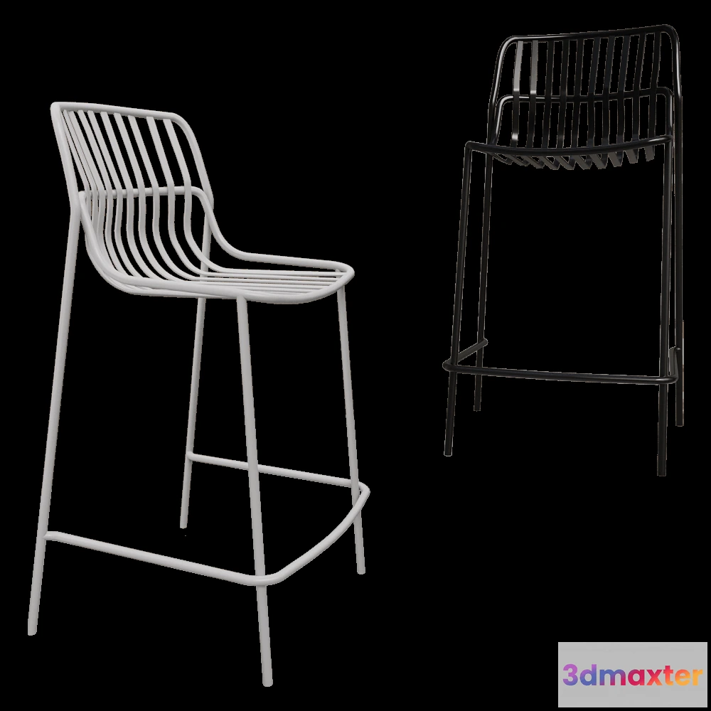 1613932 - Brunner - Barstool Crona steel 3D Max