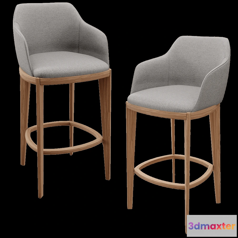 1614083 - Lagom - Bar stool Dine Grey 3D Max