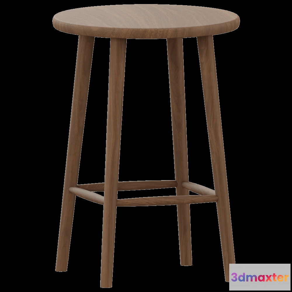1614243 - Stolab - Bar stool Miss Button H62 Oak 3D Max