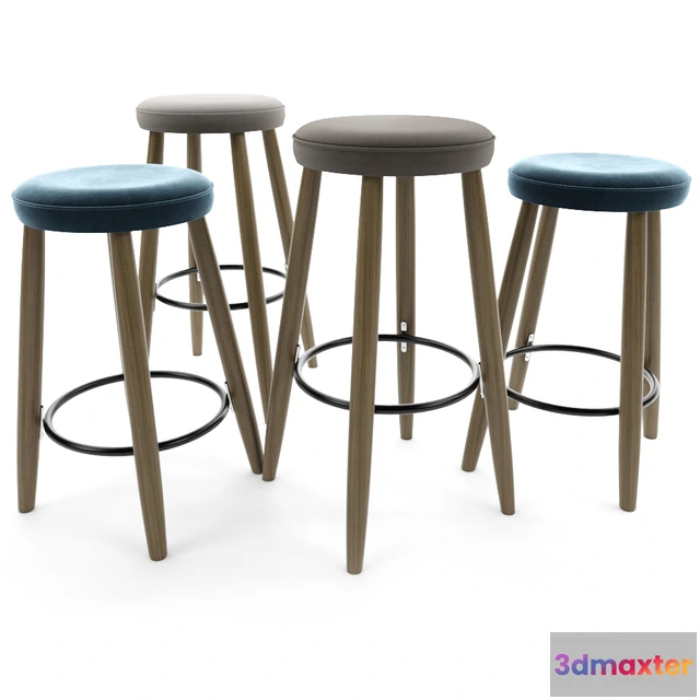 1614481 - furniture - CH56 Carl Hansen stools 3D Max