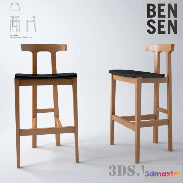1614507 - furniture - Bar stool BENSEN TORII 3D Max