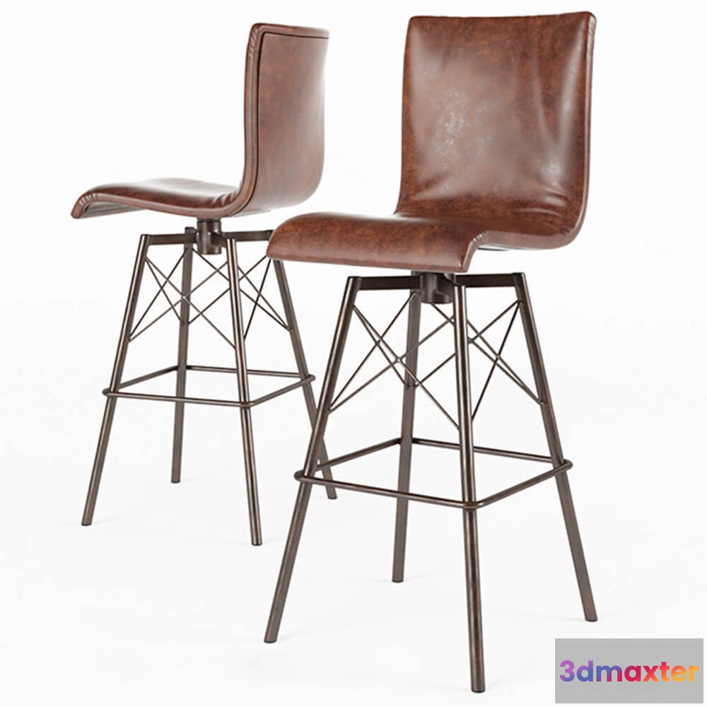1614529 - furniture - Leather bar stool Leather 3D Max