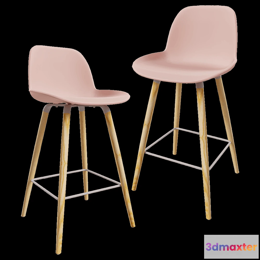 1614575 - Zuiver Group   - Barstool Albert Kuip old pink 3D Max