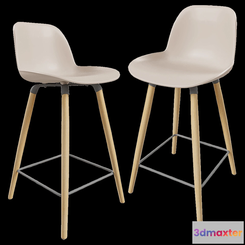 1614577 - Zuiver Group   - Сounter stool Albert Kuip taupe 3D Max