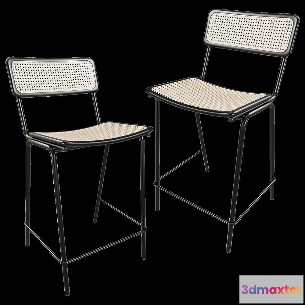 1614579 - Zuiver Group   - Counter stool Jort black natural 3D Max