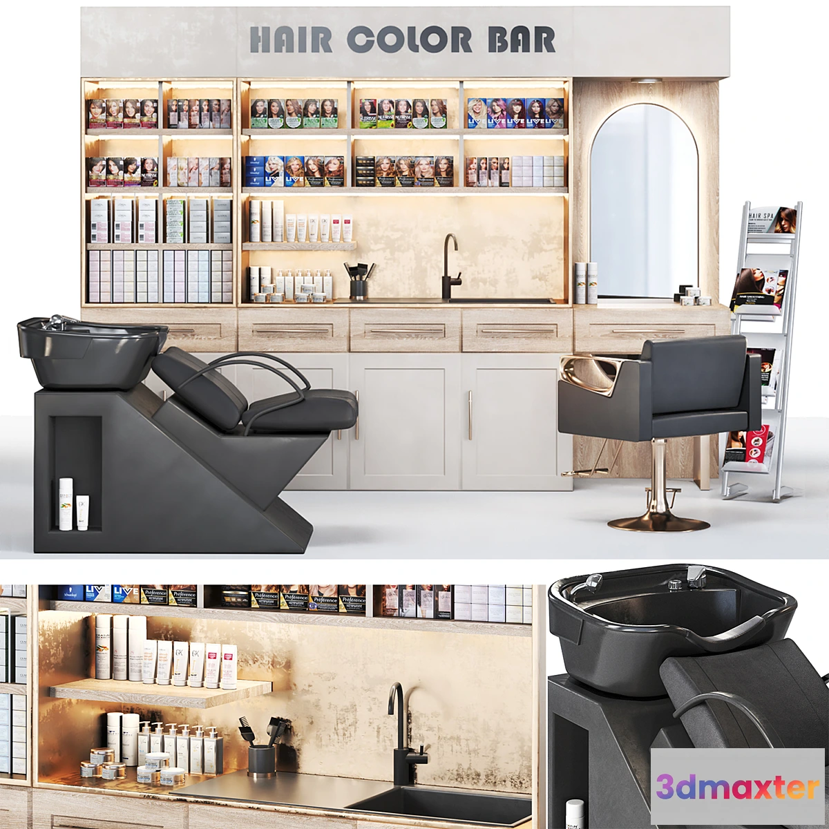 1293307 - Hair Color bar-Hair Dye 3D Max