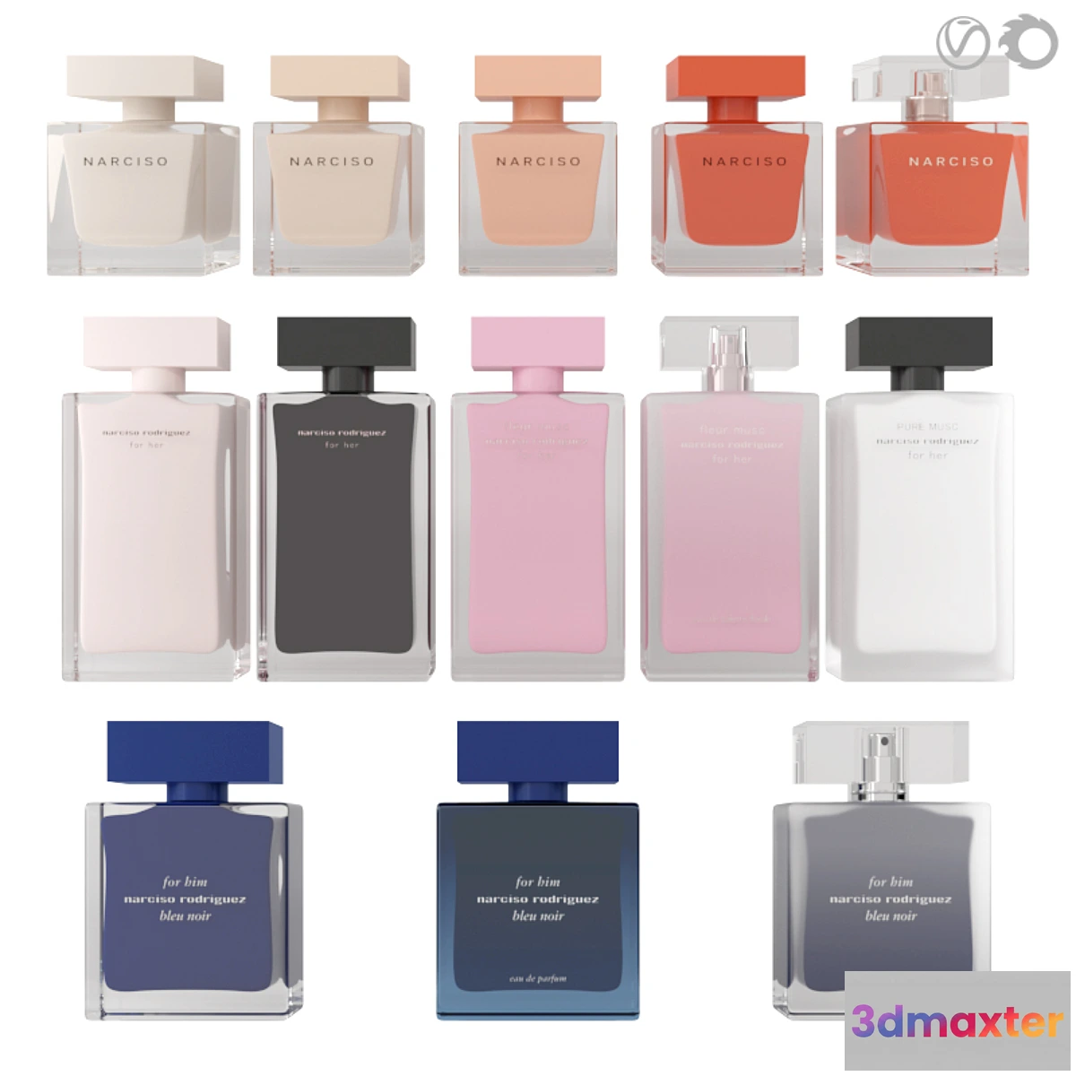 1296447 - Narciso Rodriguez Perfume Set 3D Max