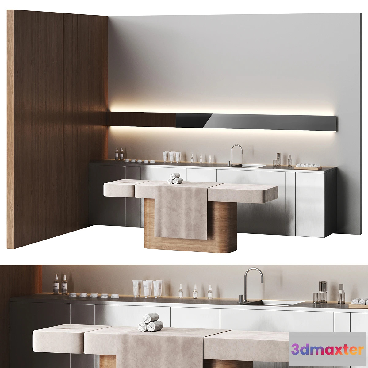 1300439 - Modern spa with massage couch 3D Max