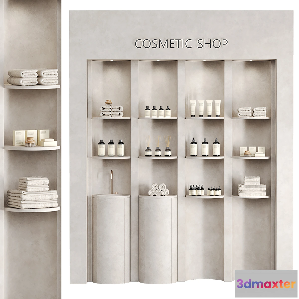 1412176 - Store shelves with cosmetics 3D Max