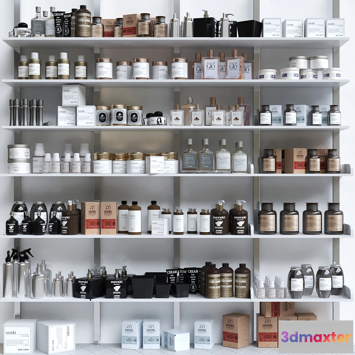 569516 - A large set of cosmetics for beauty salons and in the supermarket. Bathroom accessories