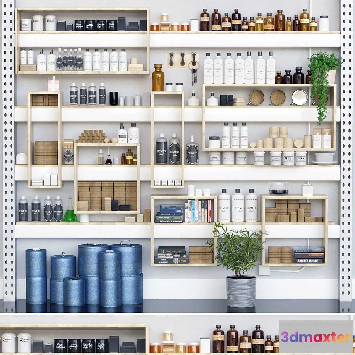 655747 - Large cosmetics rack. Beauty salon