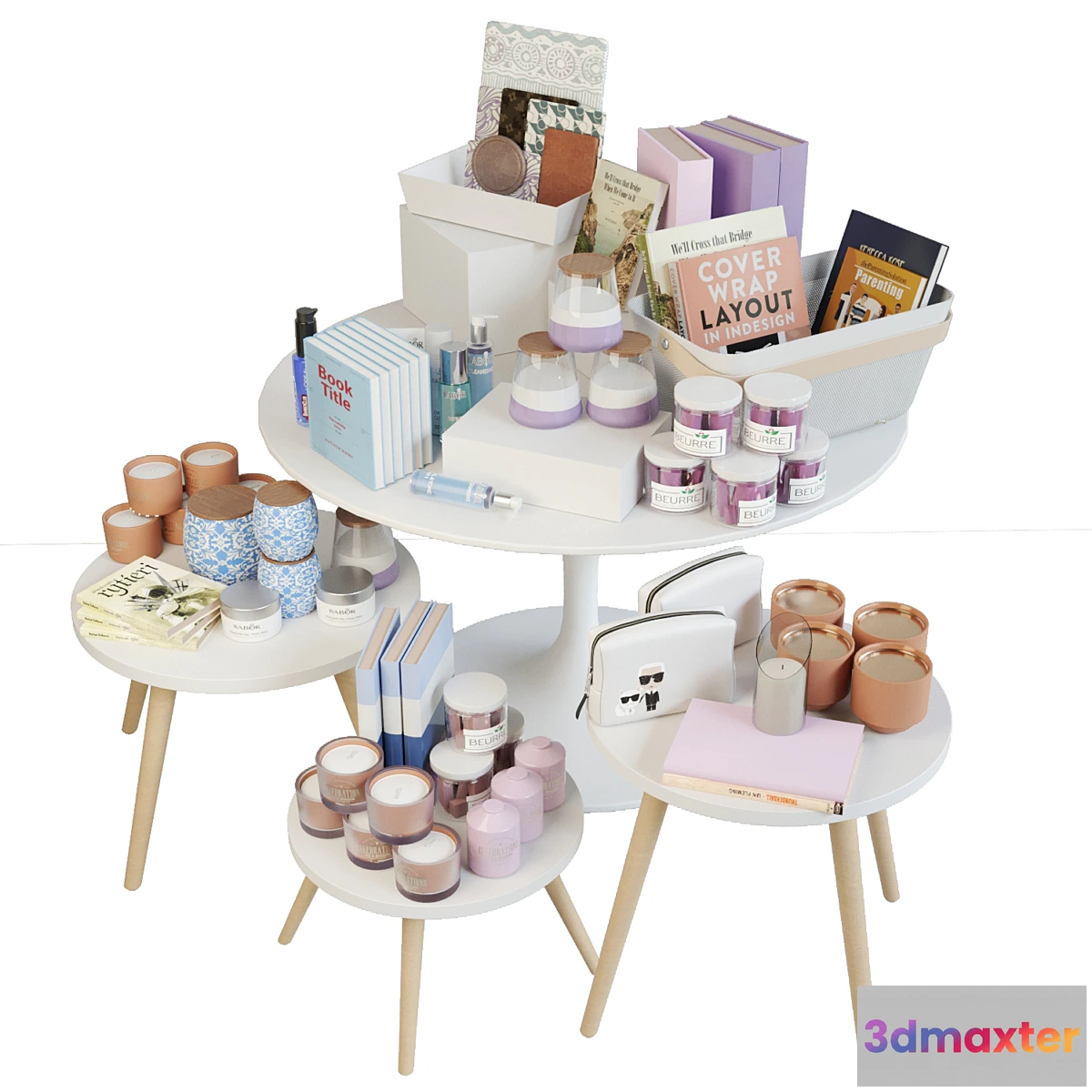 754357 - Table with books and candles. Candlestick