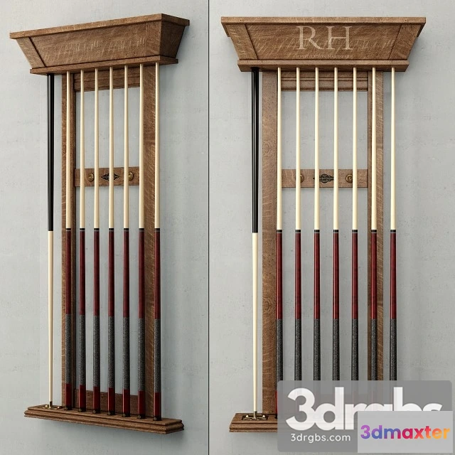 1002474 - Brunswick Vintage 1906 Billiards Table Cue Rack