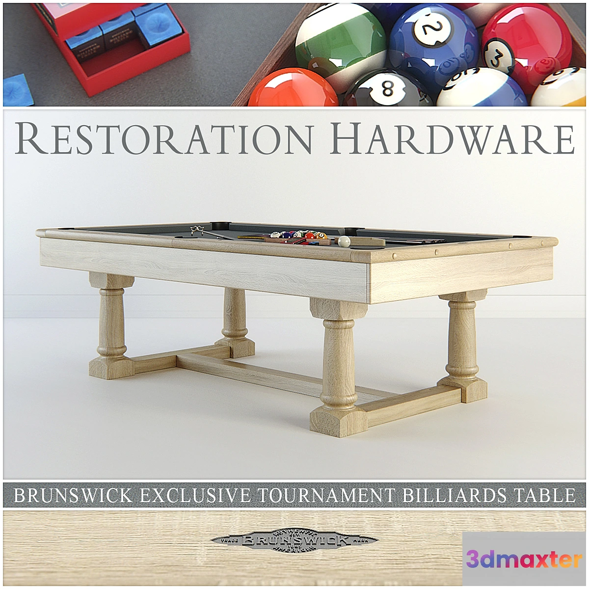 1284522 - RH Brunswick exclusive tournament billiards table 3D Max