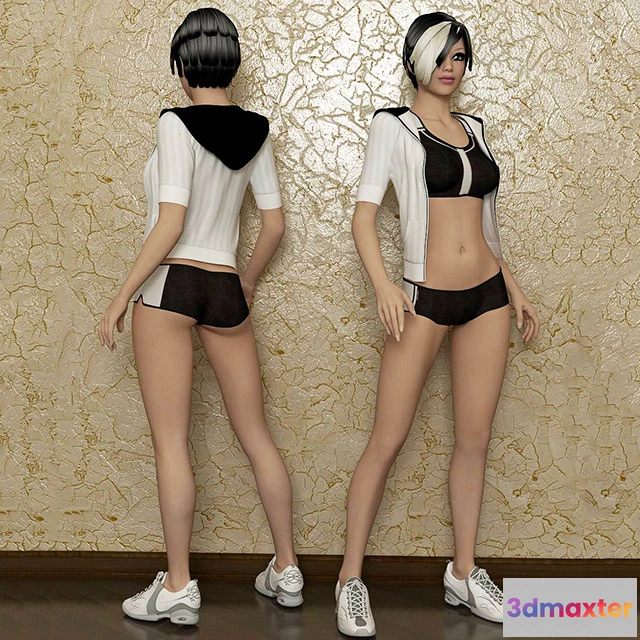 1663934 - other-models - Girl in shorts 3D Max
