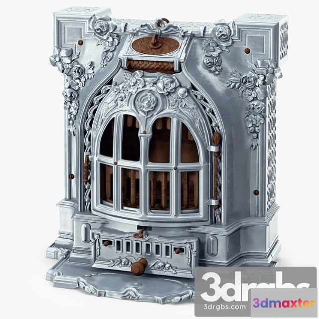 1004334 - Antique Fireplace Lent Moyen Vif Salamandre
