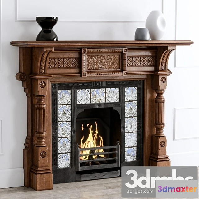 1004336 - Antique oak fireplace