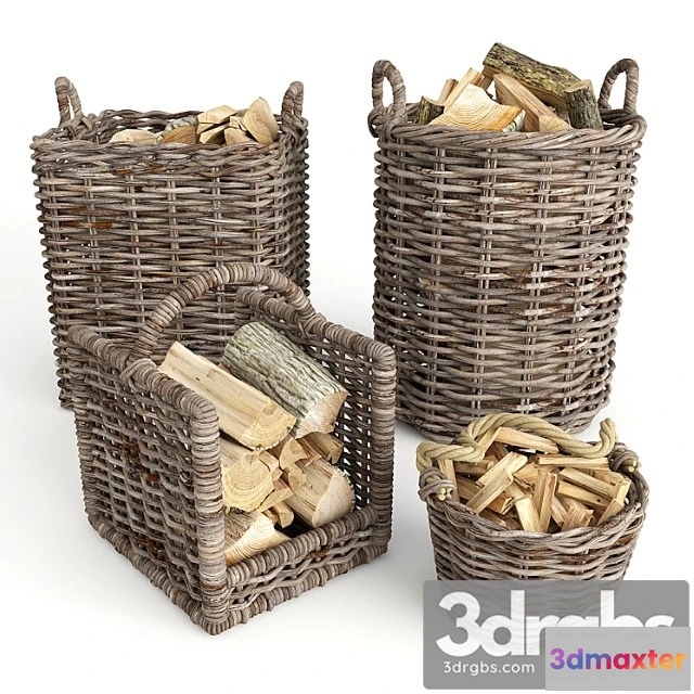 1004350 - Baskets Rotang Firewood Set