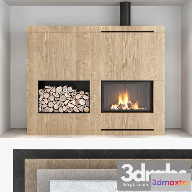 1004446 - Decorative Wall With Fireplace Set 09
