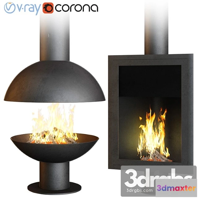 1004668 - Fireplace set Focus Creation 3 4 Options