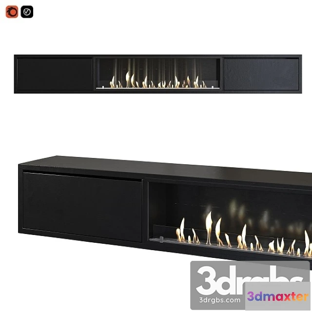 1004866 - TV Cabinet With Built in Bio Fireplace