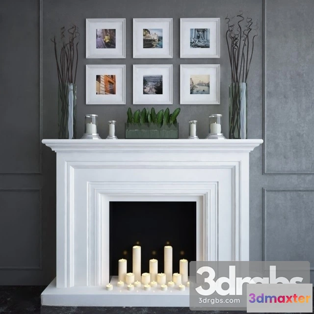 1004894 - White Plaster Fireplace